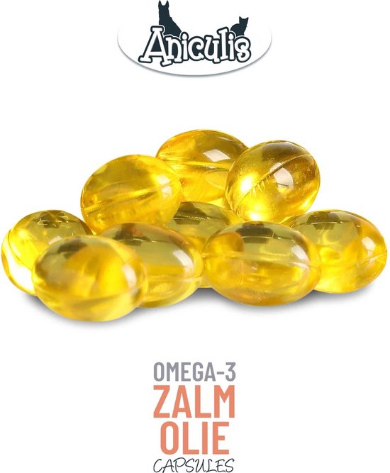 Gouden omega-3 zalmolie capsules van Aniculis.