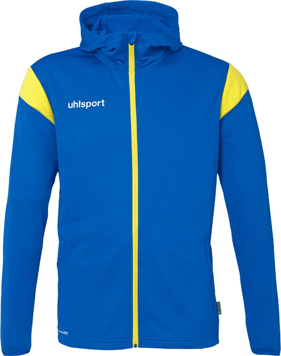 Uhlsport Squad 27 Jas Met Kap Heren - Azuurblauw / Limoen | Maat: XL