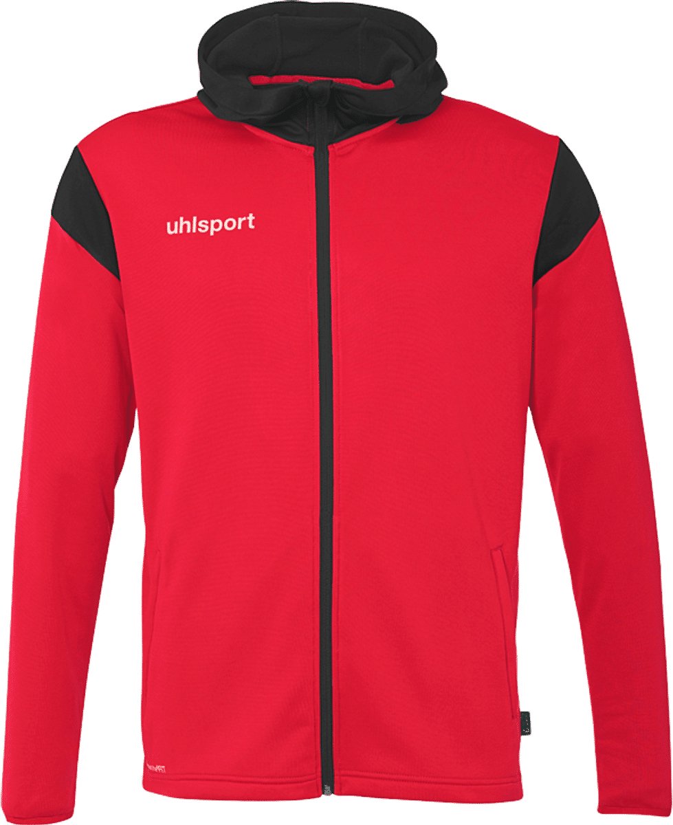Uhlsport Squad 27 Jas Met Kap Heren - Rood / Zwart | Maat: L