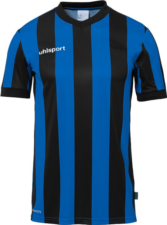 Uhlsport Stripe 2.0 Shirt Korte Mouw Heren - Zwart / Royal | Maat: 2XL