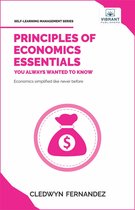 Boekomslag Principles of Economics Essentials met roze geldbuidelicoon op witte achtergrond.