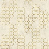 Grafisch behang Profhome 374242-GU vliesbehang licht gestructureerd design glanzend crème goud grijs 5,33 m2