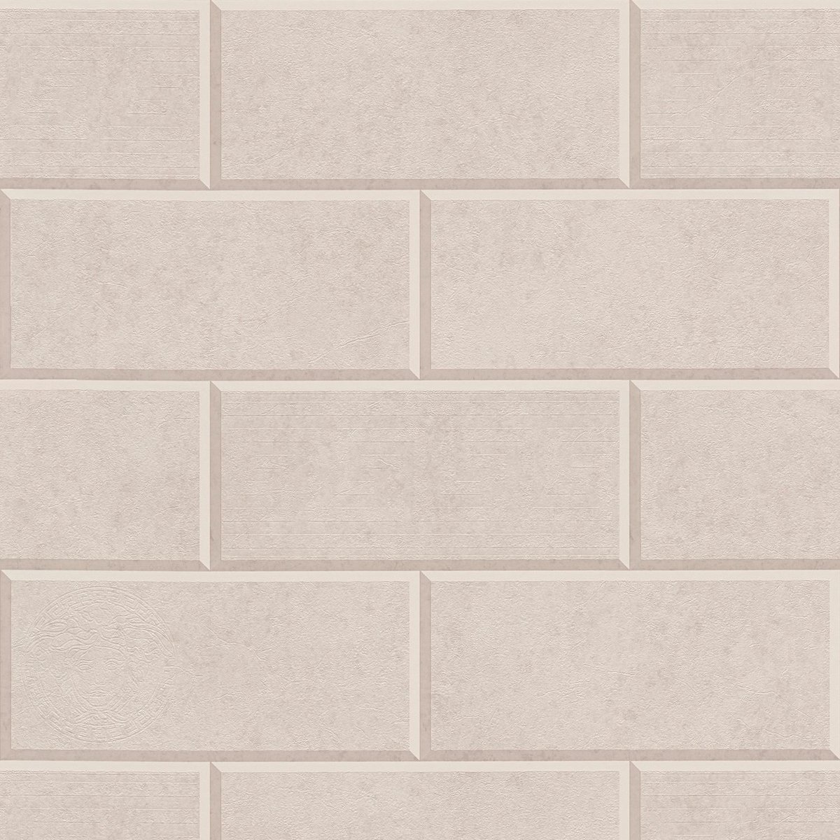 Steen tegel behang Profhome 343223-GU vliesbehang licht gestructureerd in steen look mat beige 7,035 m2