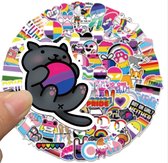 Go Go Gadget - 50 Stickers Mix Pack - Voor Fiets, Step, Laptop, Skateboard, Koffer, Helm, etc. - LGBTQ
