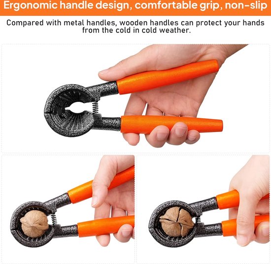 TONIJAWES Notenkraker, geschikt voor ouderen, notenkraker, walnoot, opent moeiteloos harde noten, een cadeau voor notenliefhebbers, houten dienblad met antislip rubberen voetjes TONIJAWES Notenkraker, geschikt voor ouderen, notenkraker, walnoot, opent moeiteloos harde noten, een cadeau voor notenliefhebbers, houten dienblad met antislip rubberen voetjes