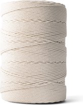 Ledent macramé touw (3mm, 500M, Natuur), dubbel getwist - van 100% geregenereerd katoenkoord - Macramé touw in verschillende afmetingen om mee te knutselen.