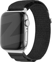 Bandz Nylon loop bandje 'Alpine' - geschikt voor Apple Watch series 1/2/3/4/5/6/7/8/9/SE/Ultra - outdoor bandje geschikt voor iWatch - grote maat 42mm 44mm 45mm 49mm - zwart