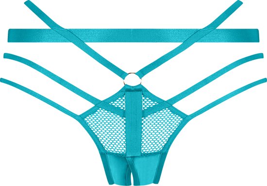 Hunkemöller Brazilian met open kruis Sting Blauw 2XL