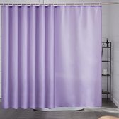 Rideau de douche extra long avec 18 anneaux de douche, antifongique pour douche et baignoire, rideaux textiles en tissu, antibactérien, imperméable, violet, extra large 275 x 180 cm
