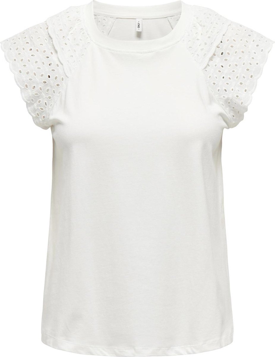 Only T-shirt Onlxiana Life S/s Mix Top Jrs 15319632 Cloud Dancer Dames Maat - XS