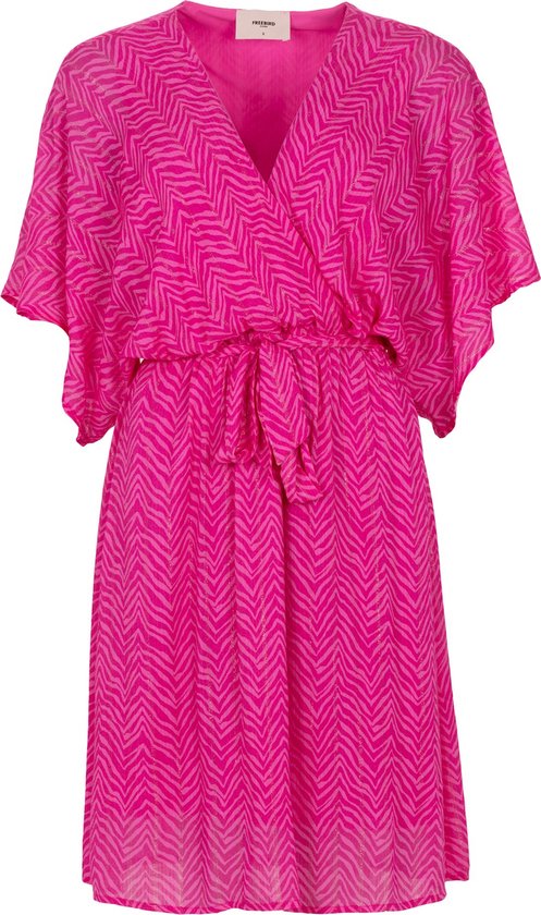 Freebird Jurk Dress Dalana Mini 1674 Super Pink Dames Maat - XL