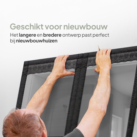 O'DADDY® Deurgordijn Deluxe FIBER - Magnetisch Vliegengordijn - Voor Nieuwbouw en Standaard Deuren - Eenvoudige Installatie - Deurhor Zwart - 92x210 cm