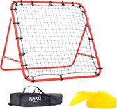 Raku Sports - Voetbal Rebounder Voetbaldoel - Accessoires & Spullen voor Training - Voetbalgoal met Pionnen - Trainingsmateriaal - Stuitbaltrainer - Rebounder