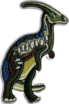Dinosaurus Parasaurolophus Strijk Embleem Patch 6.6 cm / 9.7 cm / Groen