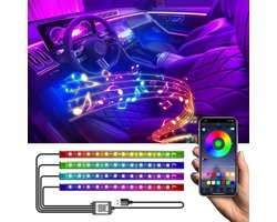 Auto Interieur Verlichting met App bediening + Voice Controll - led strip - Auto Verlichting - RGB Binnenverlichting LED Strips - Auto Sfeerverlichting - Auto Accessories - auto led - Valentijn cadeau