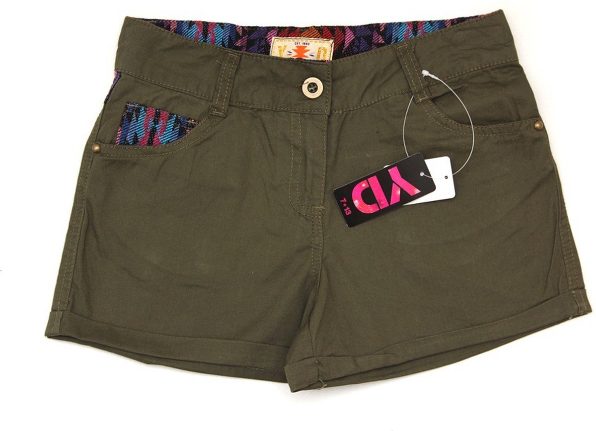 Korte shorts kaki + patronen