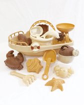 Vilolux® - Mme Ertha - jouets de plage - Tous à bord - set de plage - jouets bac à sable - jouets aquatiques - 14 pièces - beige