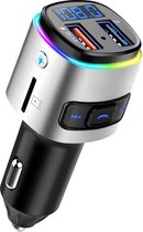 FOREXA Car Kit - Émetteur Bluetooth - Émetteur de voiture - Sans fil - Convient pour Smartphone - Écoutez de la Musique - Appel mains libres - Chargeur de voiture - USB - Carte SD / TF - Zwart