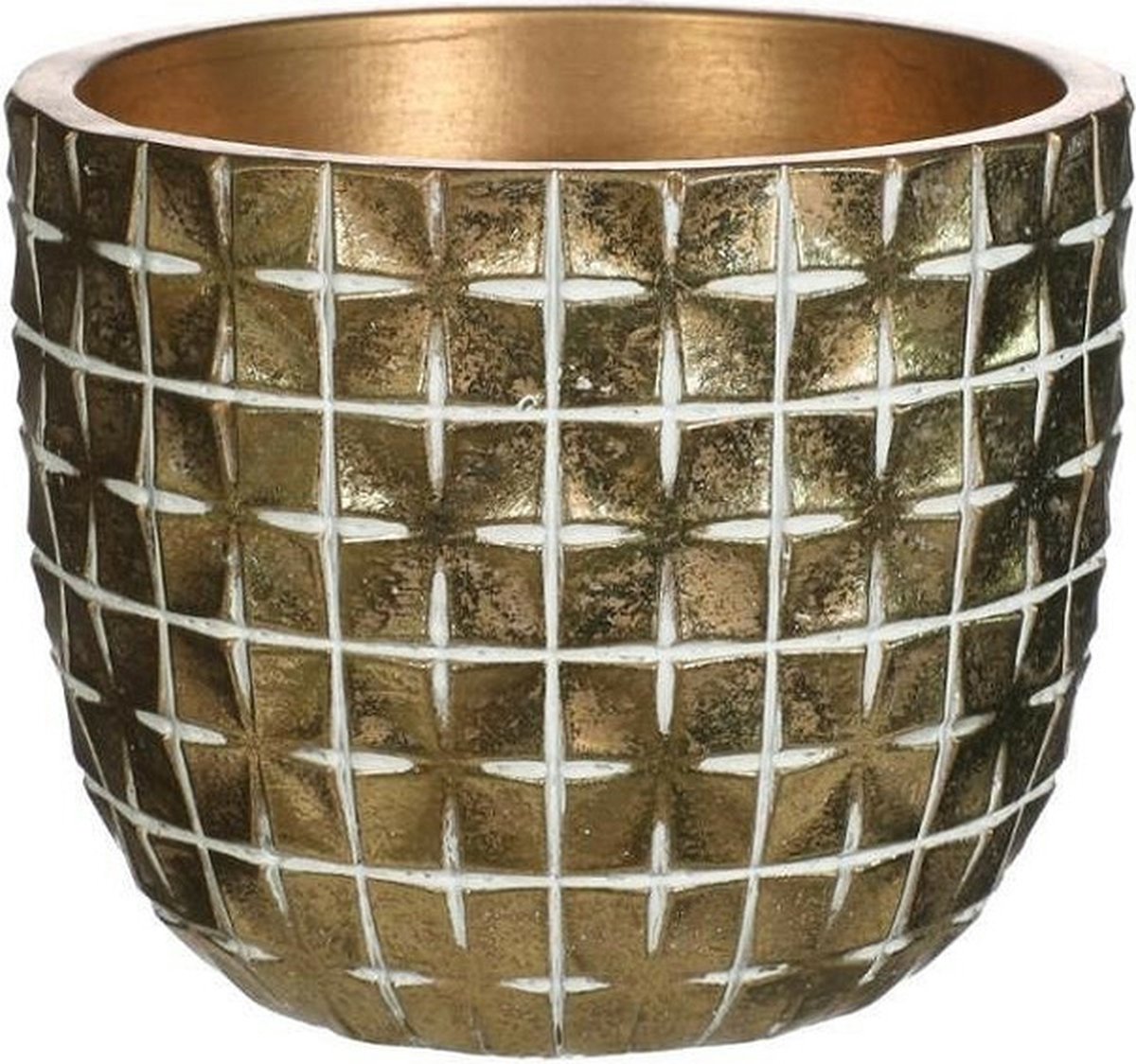 Ideas4Seasons Bloempot/plantenpot ruit motief Hanoi - goud -