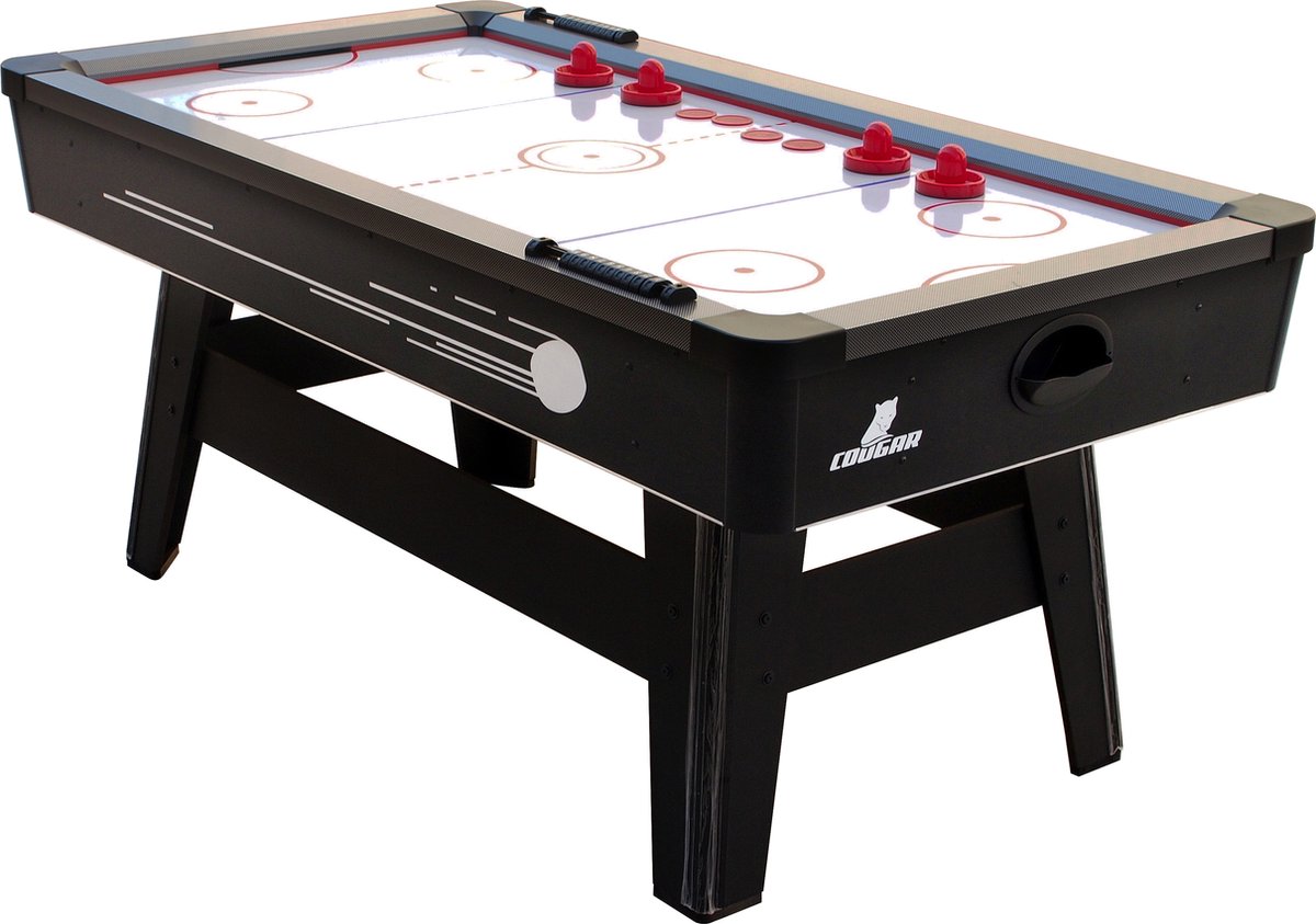 Cougar Hattrick Hero Airhockeytafel Zwart / Incl. 4 pushers en 4 pucks / 2 jaar Garantie!