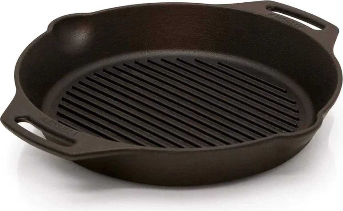 Petromax gp35h-t, skillet, 35 cm, grillpan met handgrepen, gietijzer, zwart