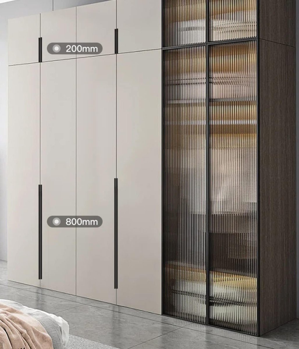 2 stuks meubelgrepen, onzichtbare handgreep, ladegrepen, aluminium kastgreep, keukengreep, moderne verborgen deurgreep, handgrepen voor kasten, keuken, lade, deur, gatafstand: 320 mm, zwart