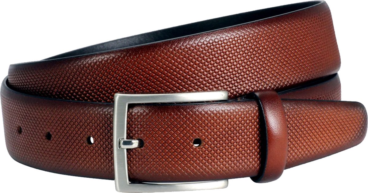 LINDENMANN leren heren riem - cognac