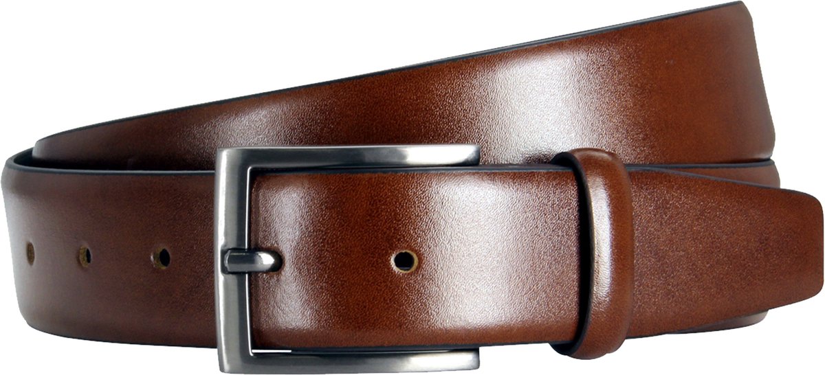 LINDENMANN leren heren riem - donkerbruin