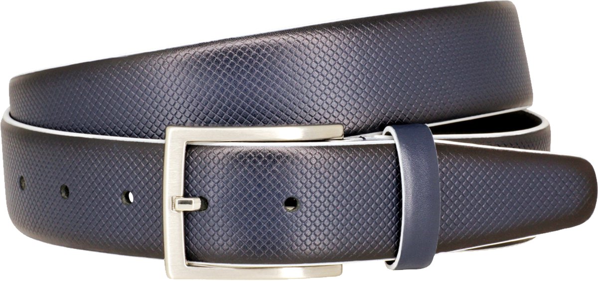 LINDENMANN leren heren riem - marineblauw
