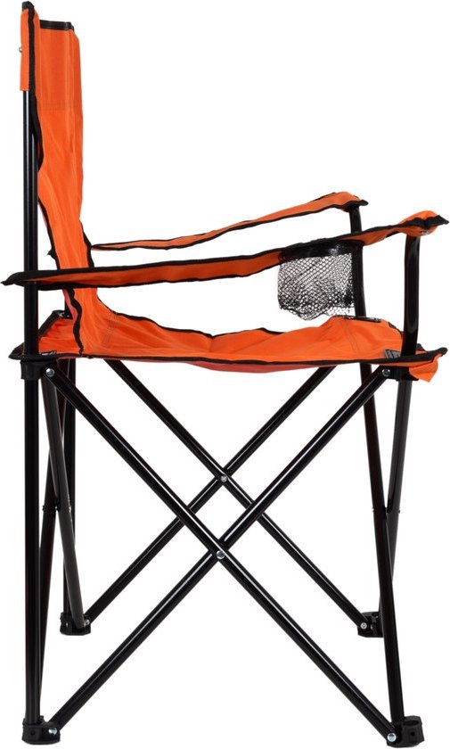 Campingstoel - Vouwstoel - Vissersstoel - Viskrukje - Kampeerstoel - EK 2024 stoel - Buiten - draaggewicht 100kg - Opvouwbare stoel - 44x49x80 cm - Oranje van Camp — afbeelding 3
