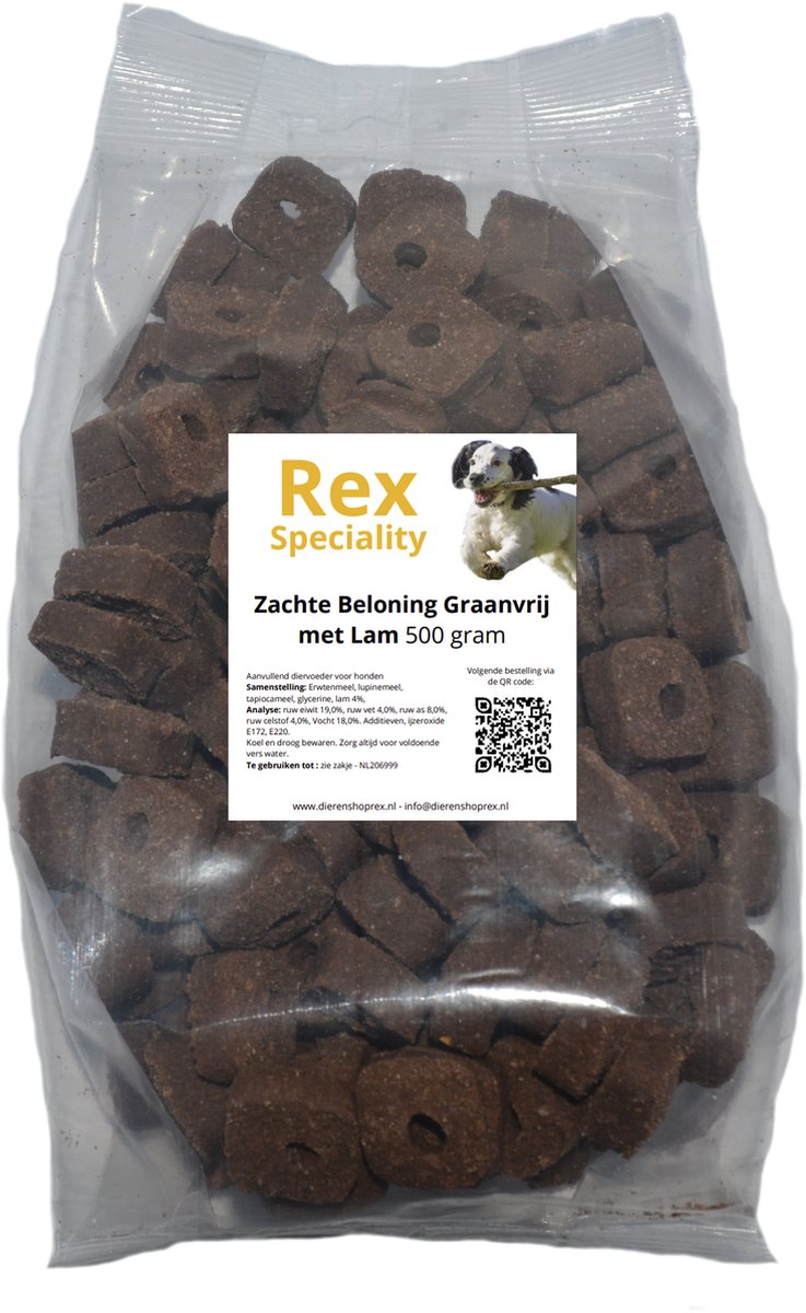 Rex Speciality Zachte beloning hond Graanvrij Lam 500 gram