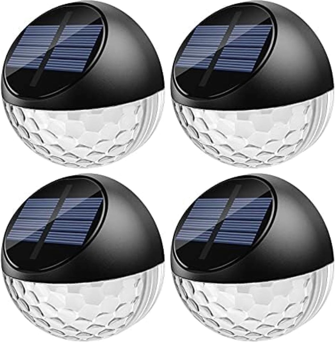 Zonne-energie Tuinverlichting Buitenwandlamp - Duurzaam LED Licht - Automatische Sensor - Waterdicht - Set van 4 - Moderne Design - Voor Tuin en Terras