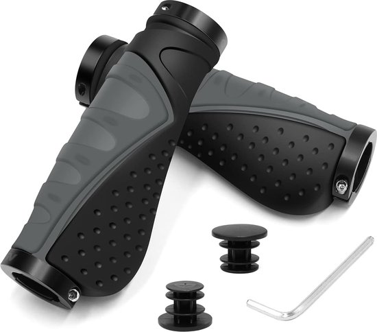 Poignées De Guidon De Vélo En Caoutchouc Antidérapant Avec Verrou En Aluminium, Poignée De Guidon De