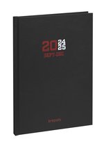 Agenda Brepols 2024-2025 - 16 M - Notes hebdomadaires COLLEGE - Semaine & notes - Zwart - 14,8 x 21 cm