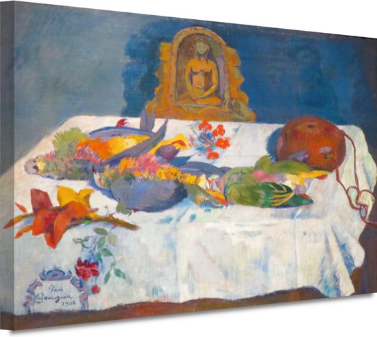 Stilleven met papegaaien - Paul Gauguin portret - Stilleven portret - Canvas schilderij Oude meesters - Klassiek schilderijen - Canvas schilderij woonkamer - Slaapkamer wanddecoratie 60x40 cm