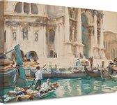 De gevel van La Salute, Venetië - John Singer Sargent schilderij - Gondola wanddecoratie - Canvas schilderijen Oude meesters - Woonkamer decoratie industrieel - Muurdecoratie canvas - Muur kunst 100x75 cm