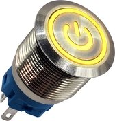 ProRide® Metalen Drukschakelaar 220V ON-OFF - 19mm - Aan/uit schakelaar - Spatwaterdicht - LED Indicatie Geel