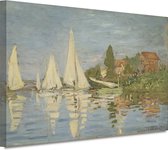 Regattas in Argenteuil - Claude Monet portret - Zeilboten wanddecoratie - Schilderij op canvas Transport - Vintage schilderij - Schilderijen op canvas - Wanddecoratie 150x100 cm