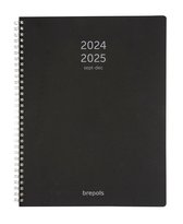 Agenda Brepols 2024-2025 - 16 MOIS - A4 POLYPROP - Aperçu hebdomadaire - Zwart - 21 x 27 cm