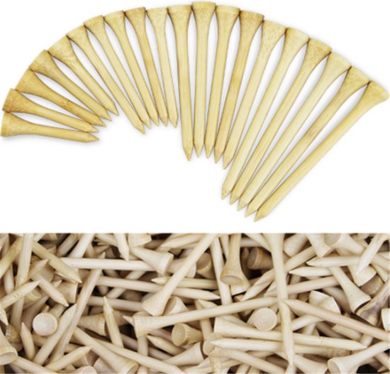 Golf Tees - 70mm- 100 stuks - Golf Bamboo Tees - Golf Accessoires - Golf Spullen