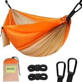 Campinghangmat, enkele hangmatten met 2 boomriemen, lichtgewicht nylon parachutehangmatten voor backpacken, reizen, strand, achtertuin, terras, wandelen (oranje)