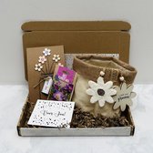 Bloemen cadeau - zakje geluk - cadeau door de brievenbus - bijen bloemenmix - brievenbus cadeau - vrolijke verrassing