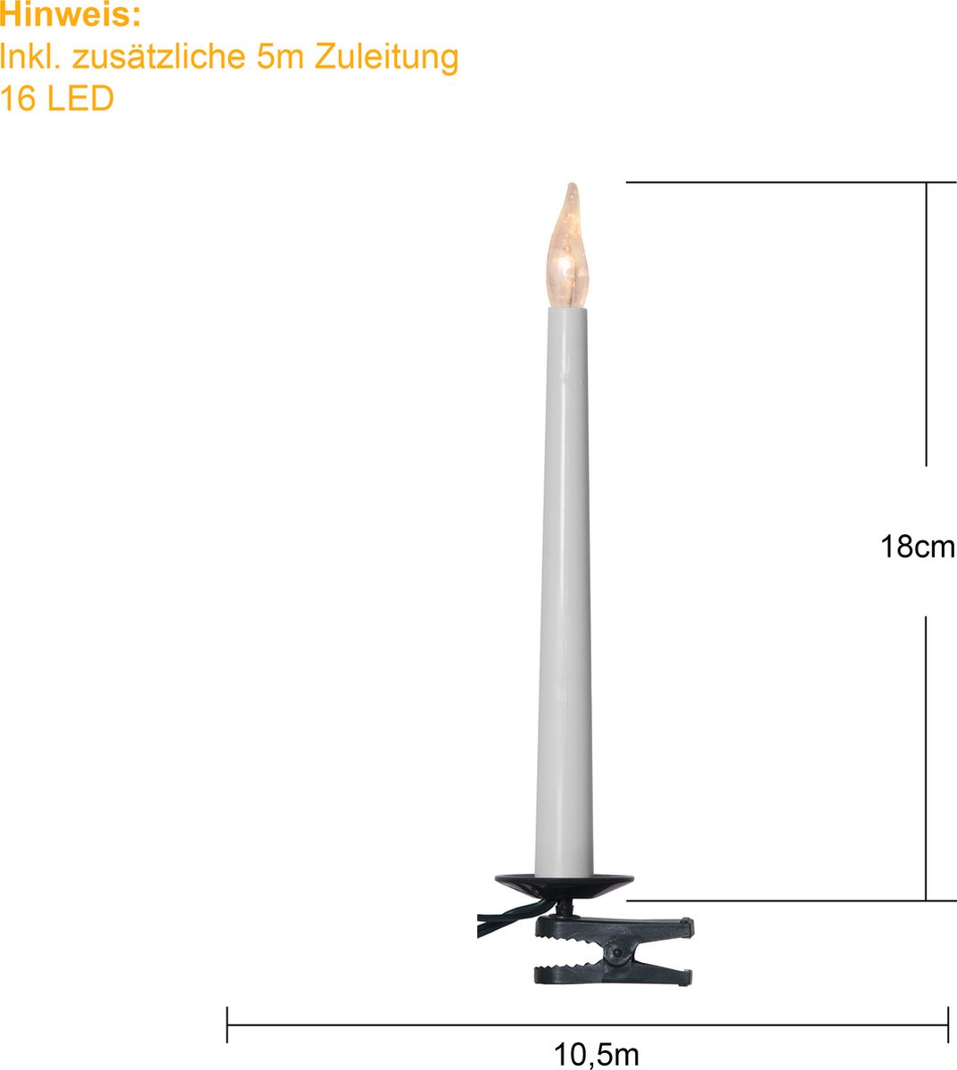 Star Trading LED-boomkaarslichtketting 'Slim Line', 10,5m wit