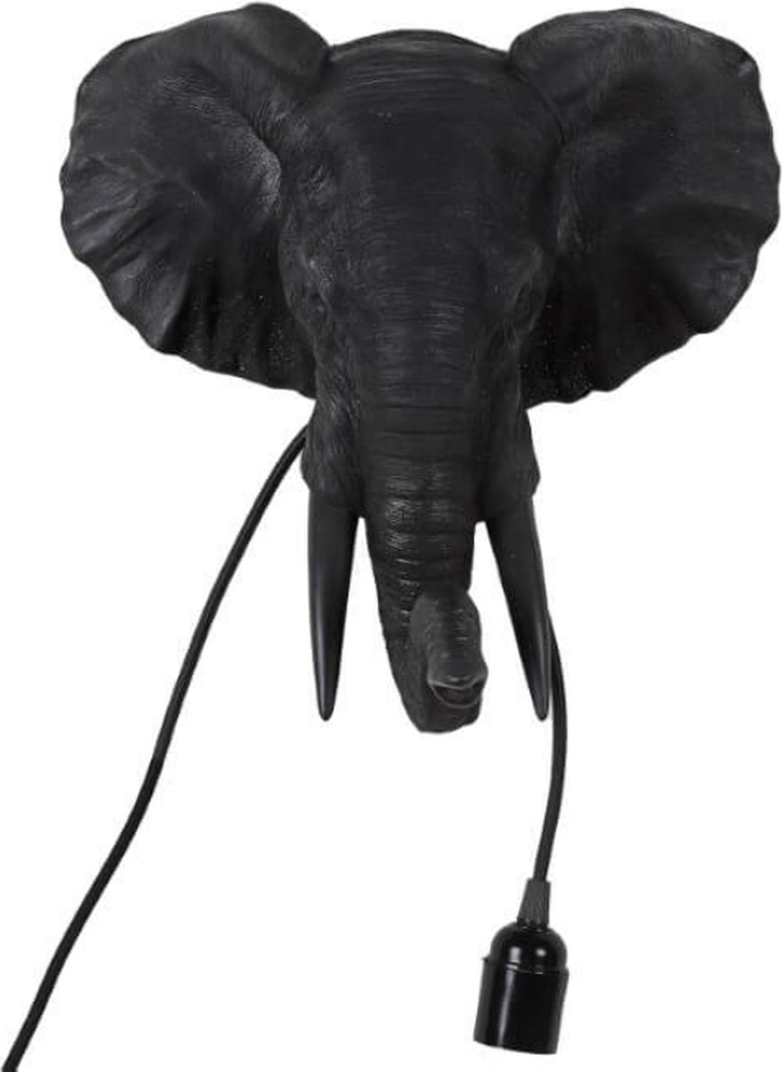 Countryfield - Wandlamp Olifant - Zwart - Dierenlamp