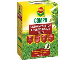 COMPO Gazonmeststof Plus - met indirecte werking tegen onkruid en mos - voedt tot 8 weken lang - doos 3 kg (60 m²)