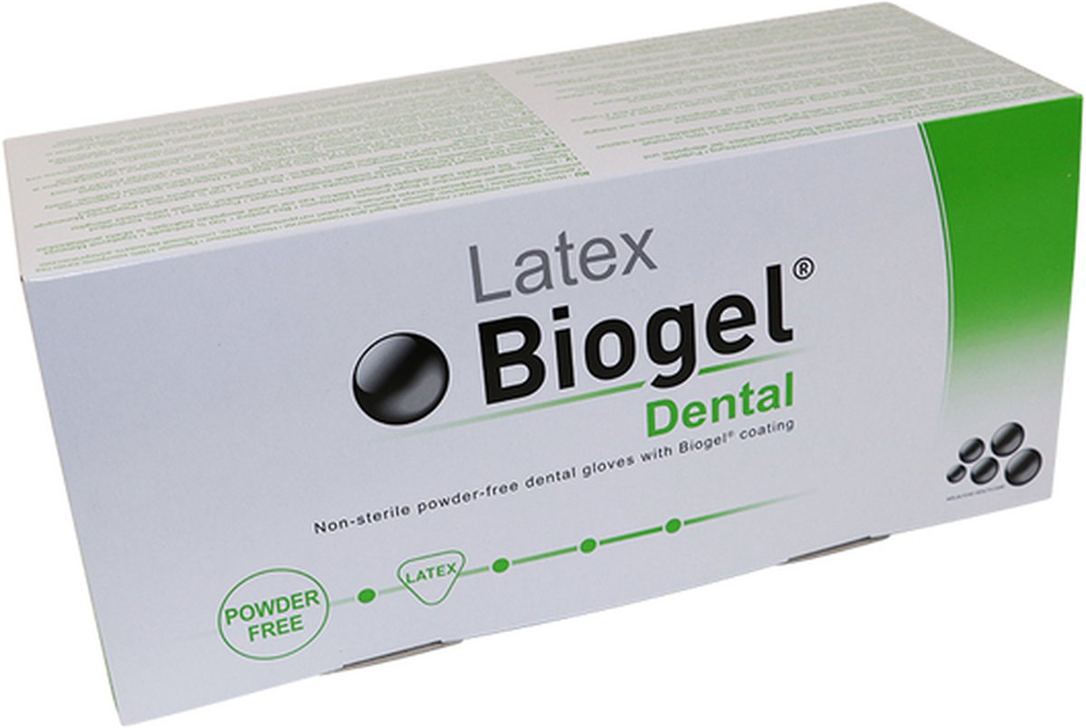 Goedkoopste Biogel Dental latex poedervrij, mt 7,5- 3 x 25 paar voordeelverpakking
