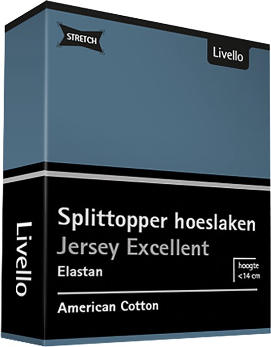 Livello Hoeslaken Splittopper Jersey Excellent Blue 250 gr 140x200 t/m 160x220