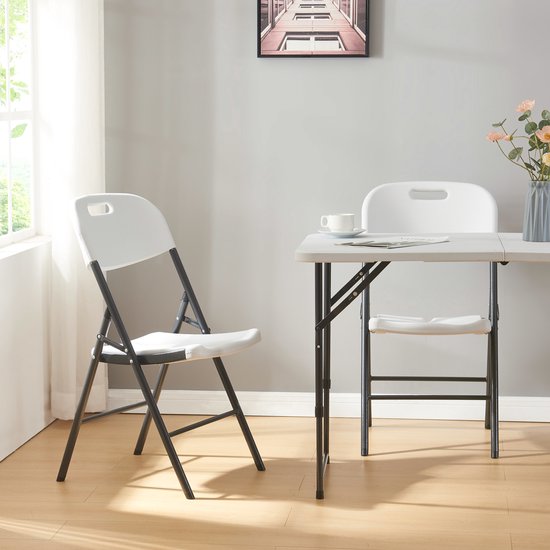 Chaise pliante Ljusnarsberg lot de 4 chaises de jardin 87x46x53 cm blanc [en.casa]