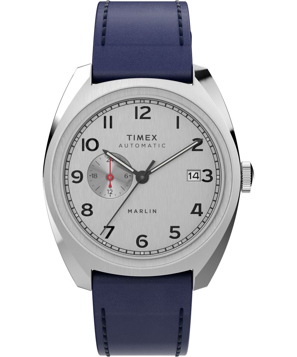 Timex Marlin TW2V61900 Horloge - Leer - Blauw - Ø 39 mm