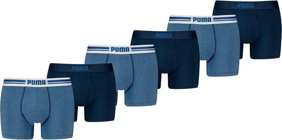 Puma Boxershorts Everyday Placed Logo - 6 pack Donkerblauwe heren boxers - Heren Ondergoed - Denim - Maat S